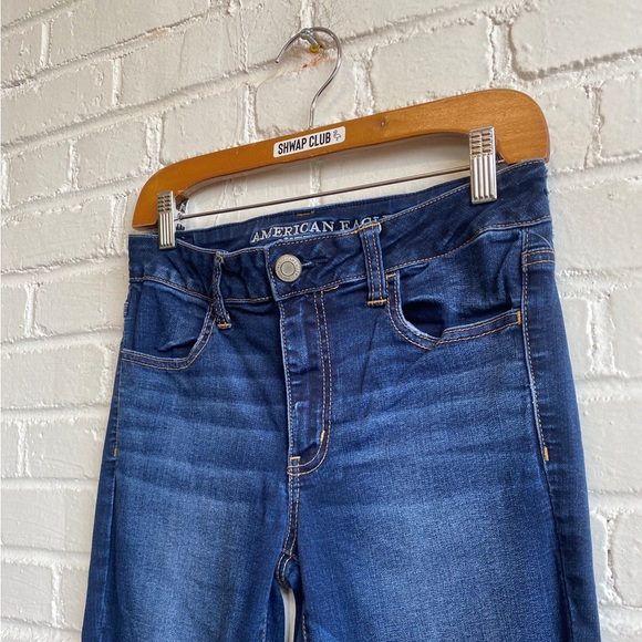 AMERICAN EAGLE OUTFITTERS hi rise jeggings blue jeans long 9002 - Picture 2 of 6